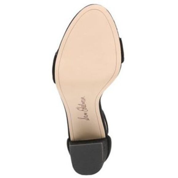 NWT SAM EDELMAN Womens Black Odila Almond Toe Block Heel Leather Sandals 9 M - Picture 4 of 5